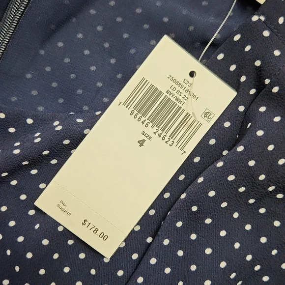 [US:4]LAUREN RALPH LAUREN-Women's Polka-Dot Bubble Crepe Belted  Dress - Picture 7 of 8